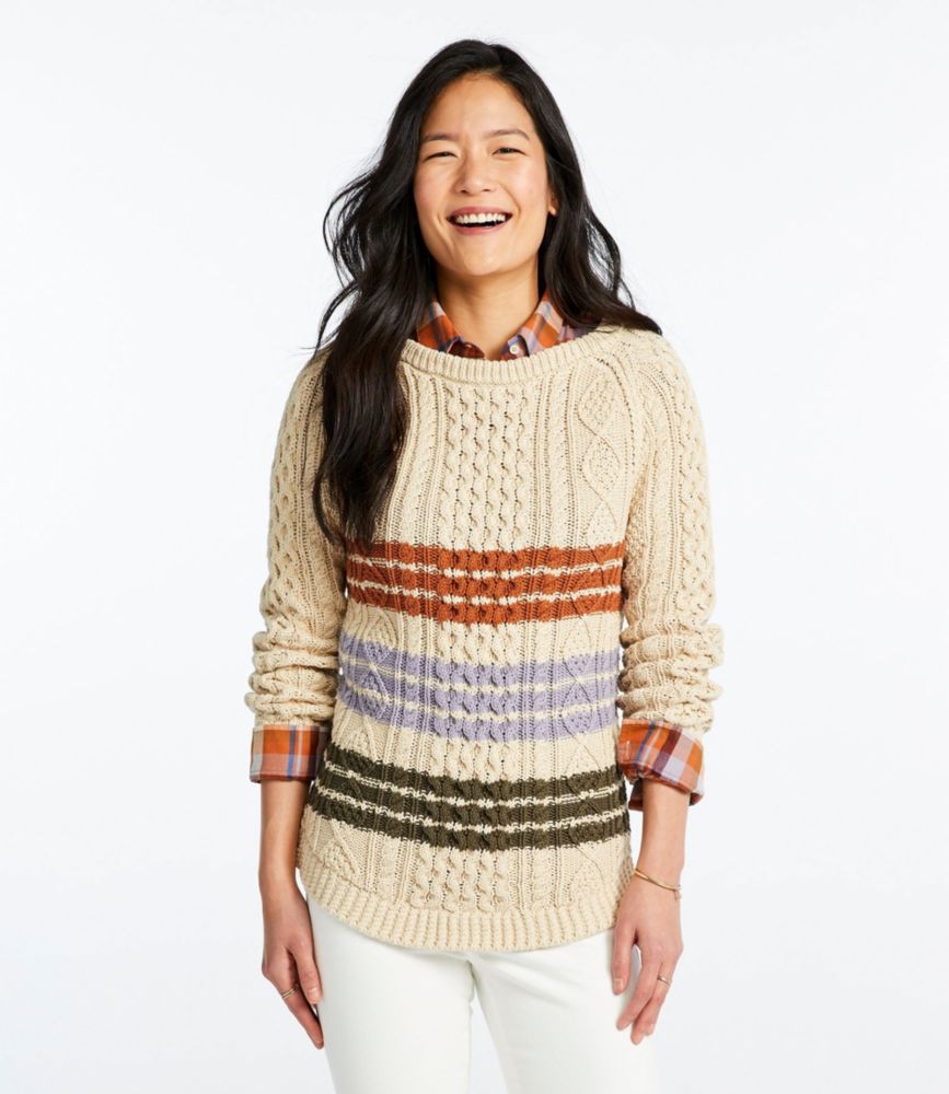 Women's Signature Cotton Fisherman Tunic Sweater, Stripe