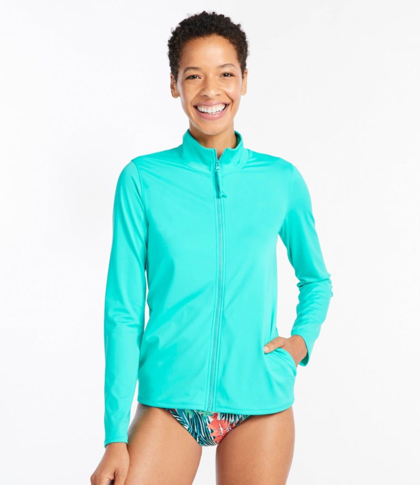 Women's Saltwater Essentials Swimwear, FullZip Rash Guard Swimwear