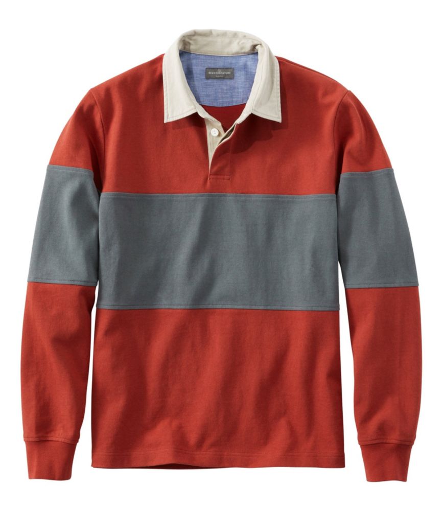 Men's Signature Classic Rugby, LongSleeve, Stripe Shirts & Tops at L