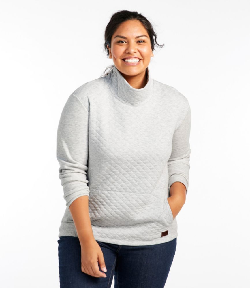 Women's Quilted Sweatshirt Pullover, Funnelneck Sweatshirts & Fleece