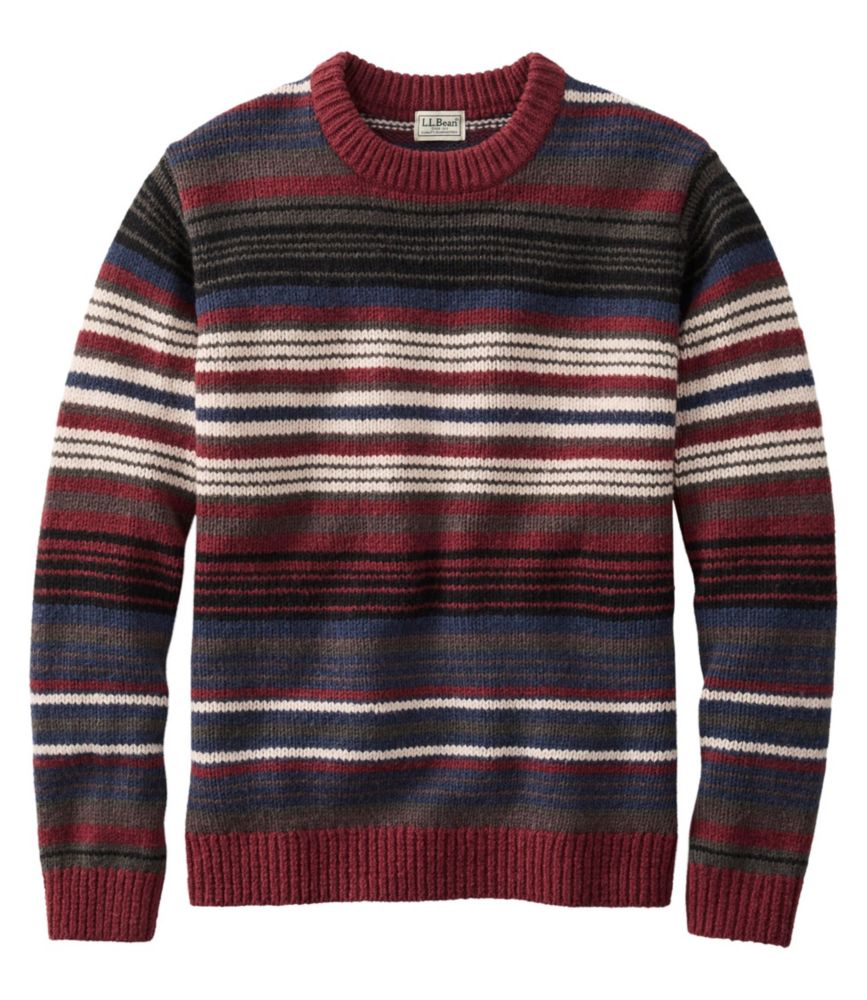 Men's Bean's Classic Ragg Wool Sweater, Crewneck, Stripe Regular