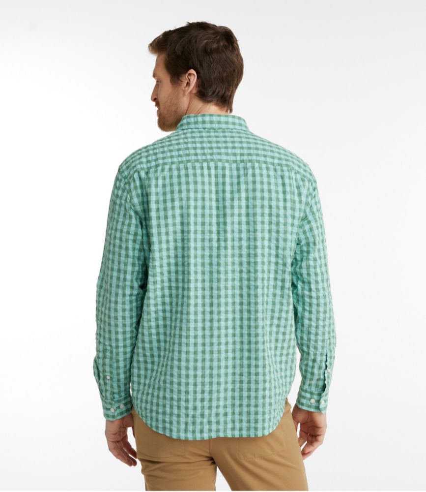 Men's Organic Cotton Seersucker Shirt, LongSleeve, Traditional Fit