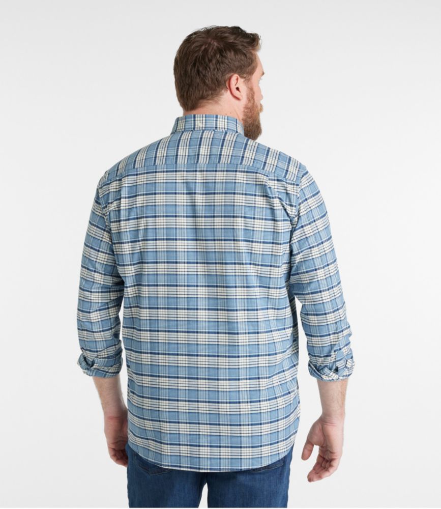 Men's Comfort Stretch Oxford Shirt, Traditional Untucked Fit, Plaid