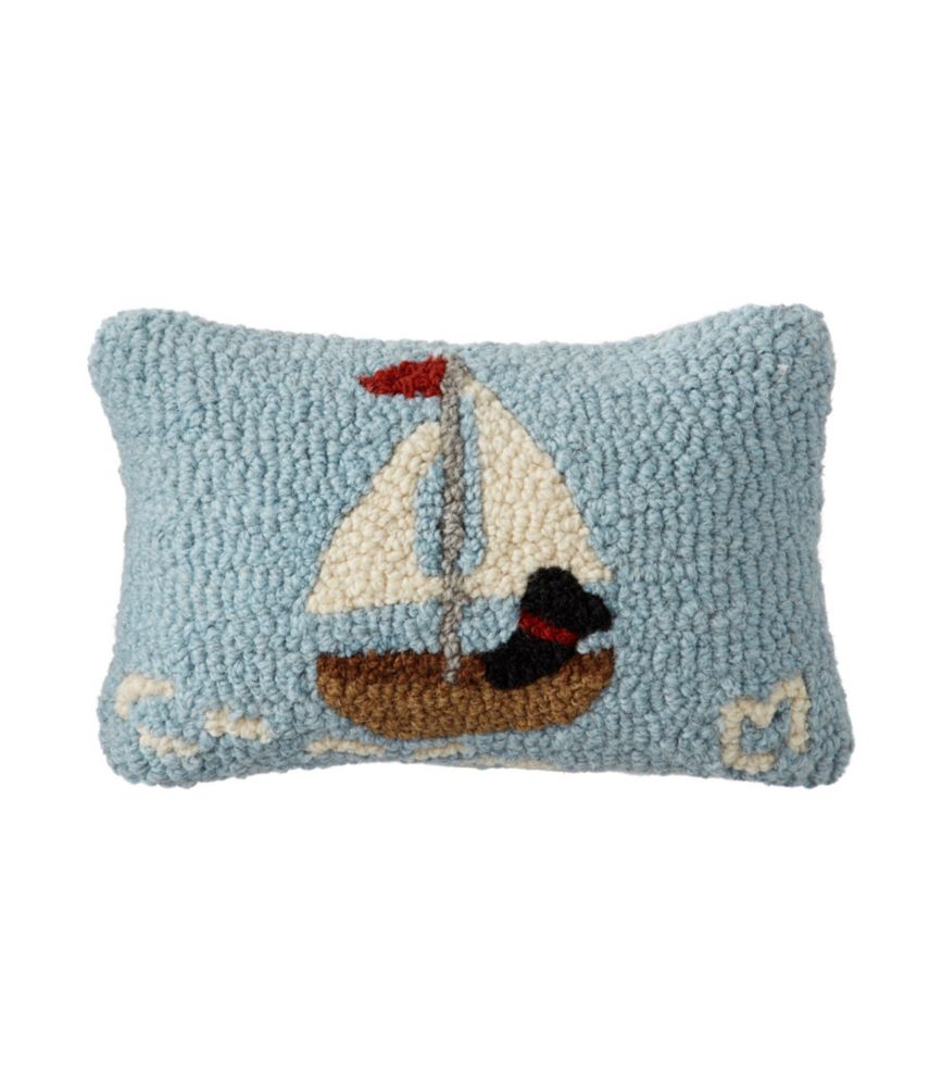 Wool Hooked Throw Pillow, Lakeside Labs, 8" x 12"