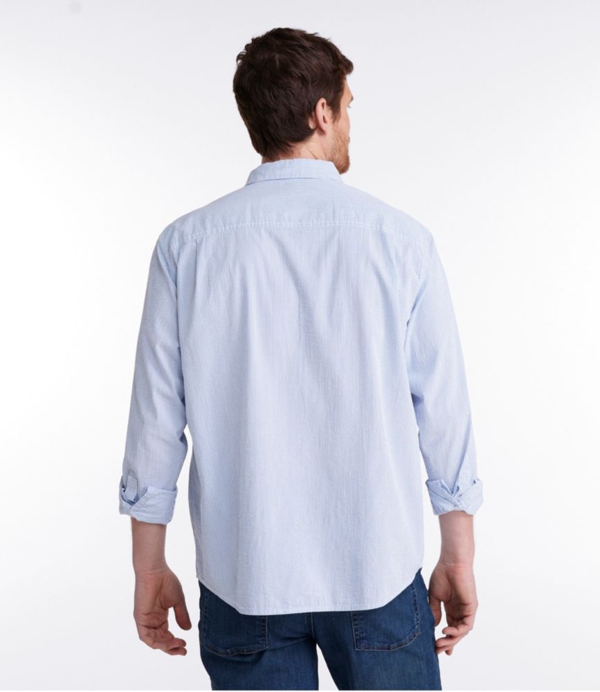 Men's Organic Cotton Seersucker Shirt, LongSleeve, Traditional Fit