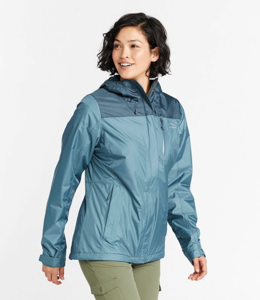 Women's Trail Model Rain Jacket, FleeceLined, Colorblock Rain & Hard
