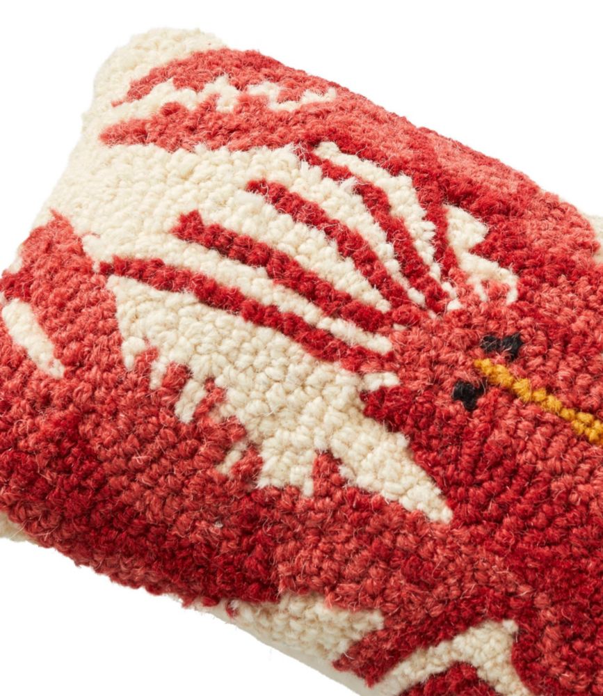 Wool Hooked Throw Pillow, Lobster, 8" x 12" Throw Pillows at L.L.Bean