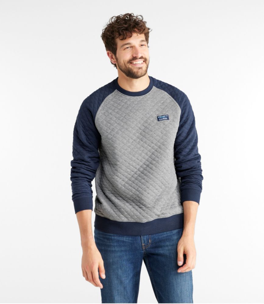Men's Quilted Sweatshirt, Crewneck, Colorblock Sweatshirts & Fleece