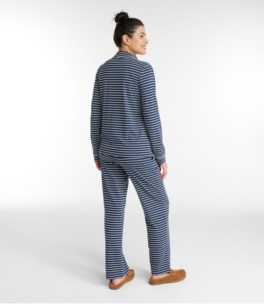 Women's SuperSoft ShrinkFree Button Front Pajama Set, Stripe Pajamas & Nightgowns at L.L.Bean