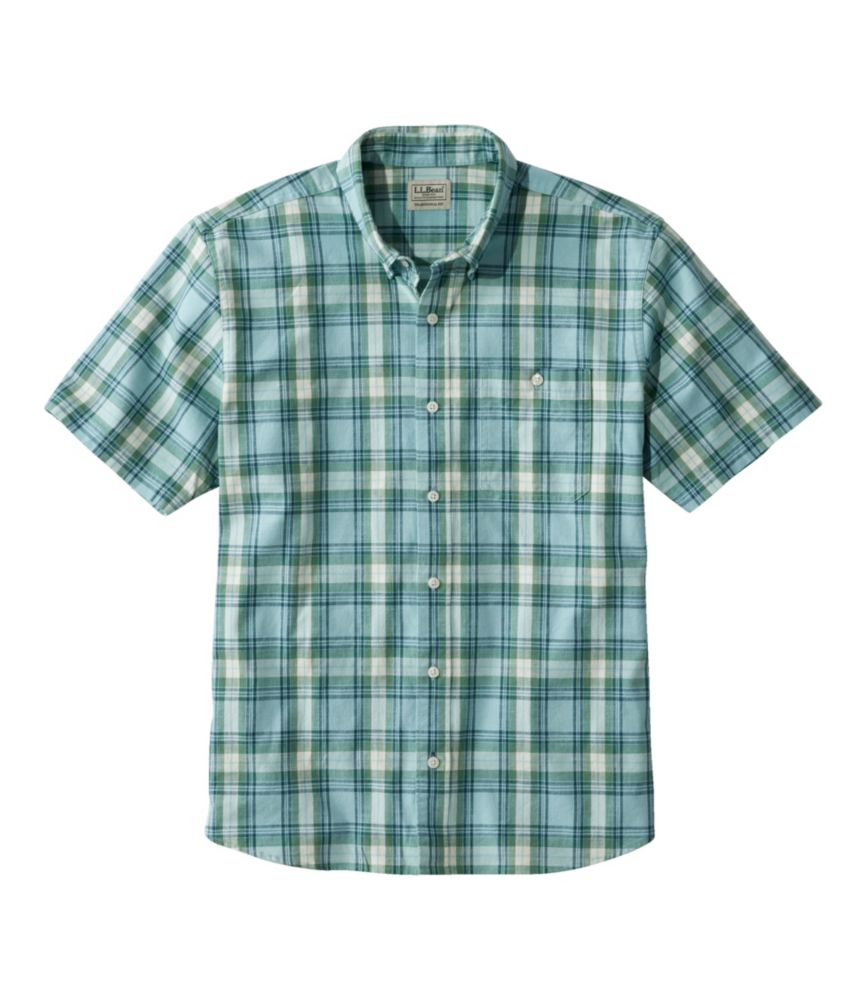 Men's Comfort Stretch Chambray Shirt, Traditional Untucked Fit, Short