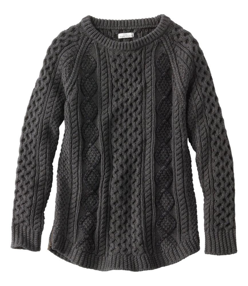 Women's Signature Cotton Fisherman Tunic Sweater, Rope Sweaters at L