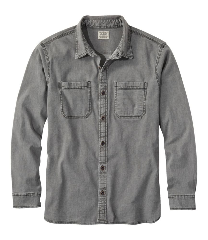 Men's BeanFlex Denim Shirt, Traditional Untucked Fit Casual Button