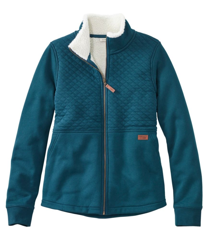 Women's Quilted Sweatshirt, FleeceLined FullZip Sweatshirts