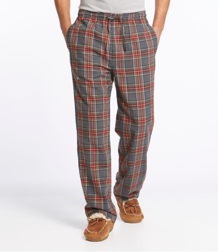 Mens Pajama Pants With Pockets, Mens Soft Flannel Plaid Pajama Sleep