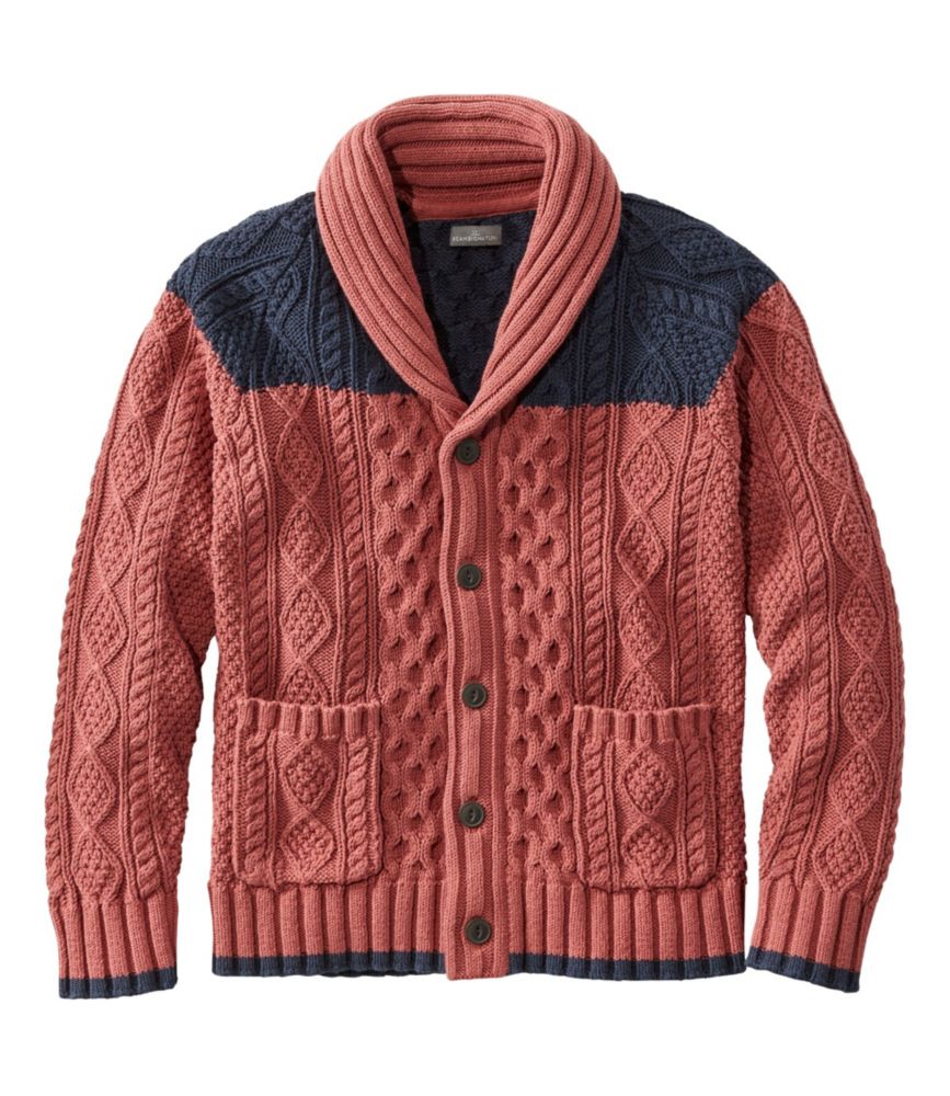 Men's Signature Cotton Fisherman Sweater, ShawlCollar Cardigan, Colorblock Sweaters at L.L.Bean