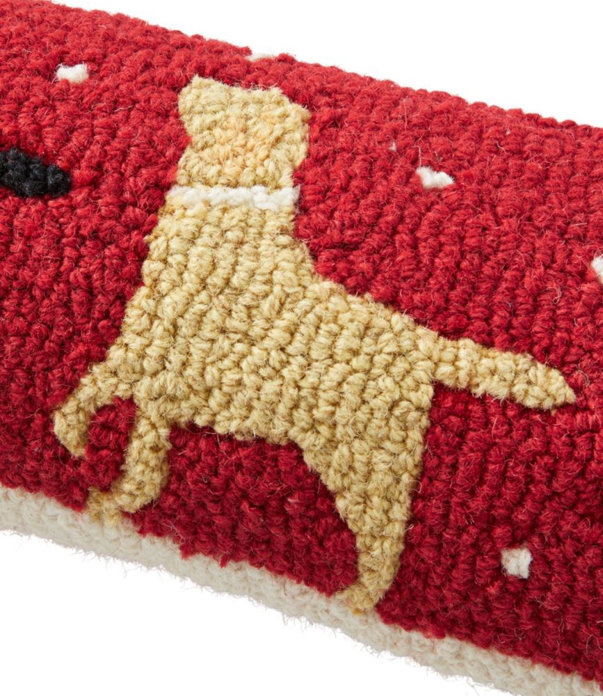 Wool Hooked Throw Pillow, Labs, 8" x 24" Throw Pillows at L.L.Bean