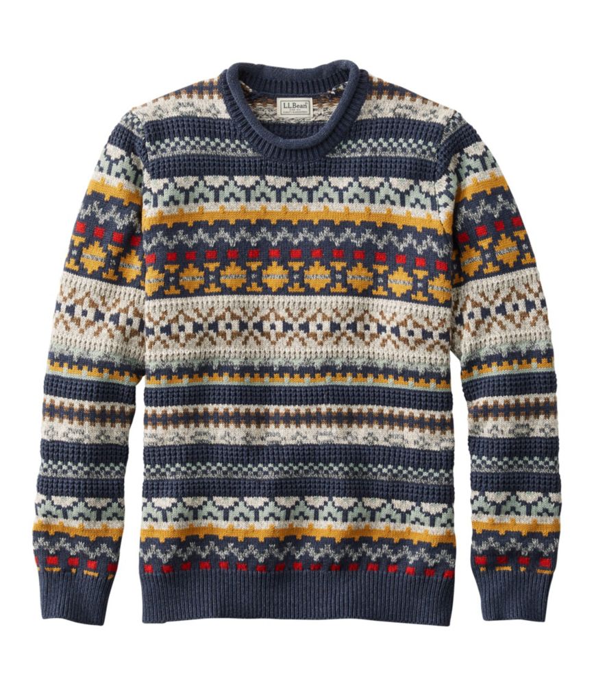Men's L.L.Bean Organic Cotton Sweater, Crewneck, Fair Isle Sweaters