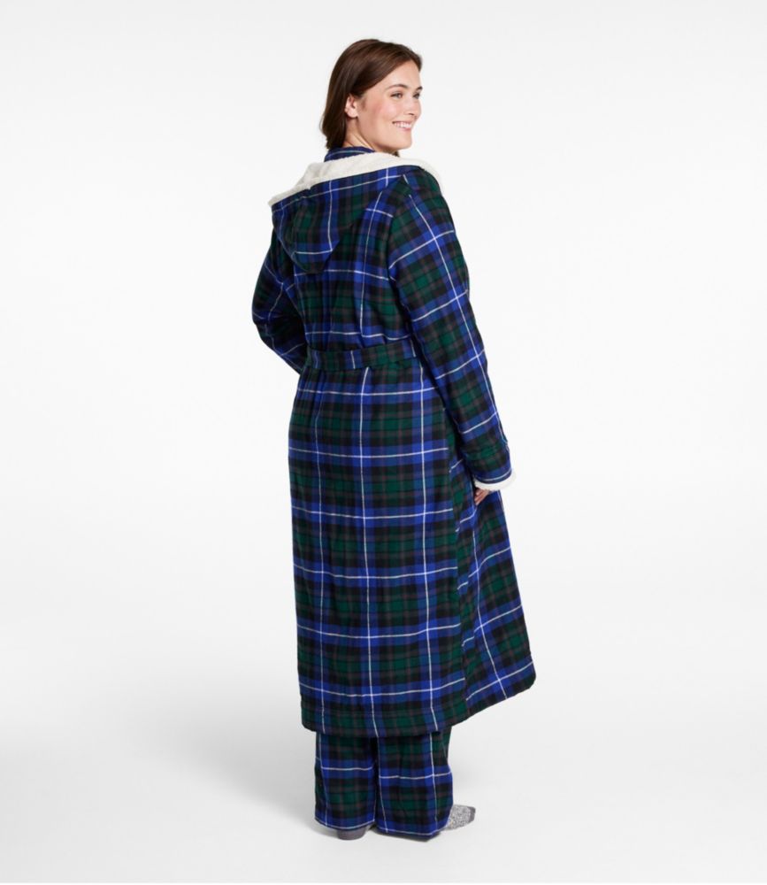 Women's Scotch Plaid Flannel Robe, SherpaLined Long Robes at L.L.Bean