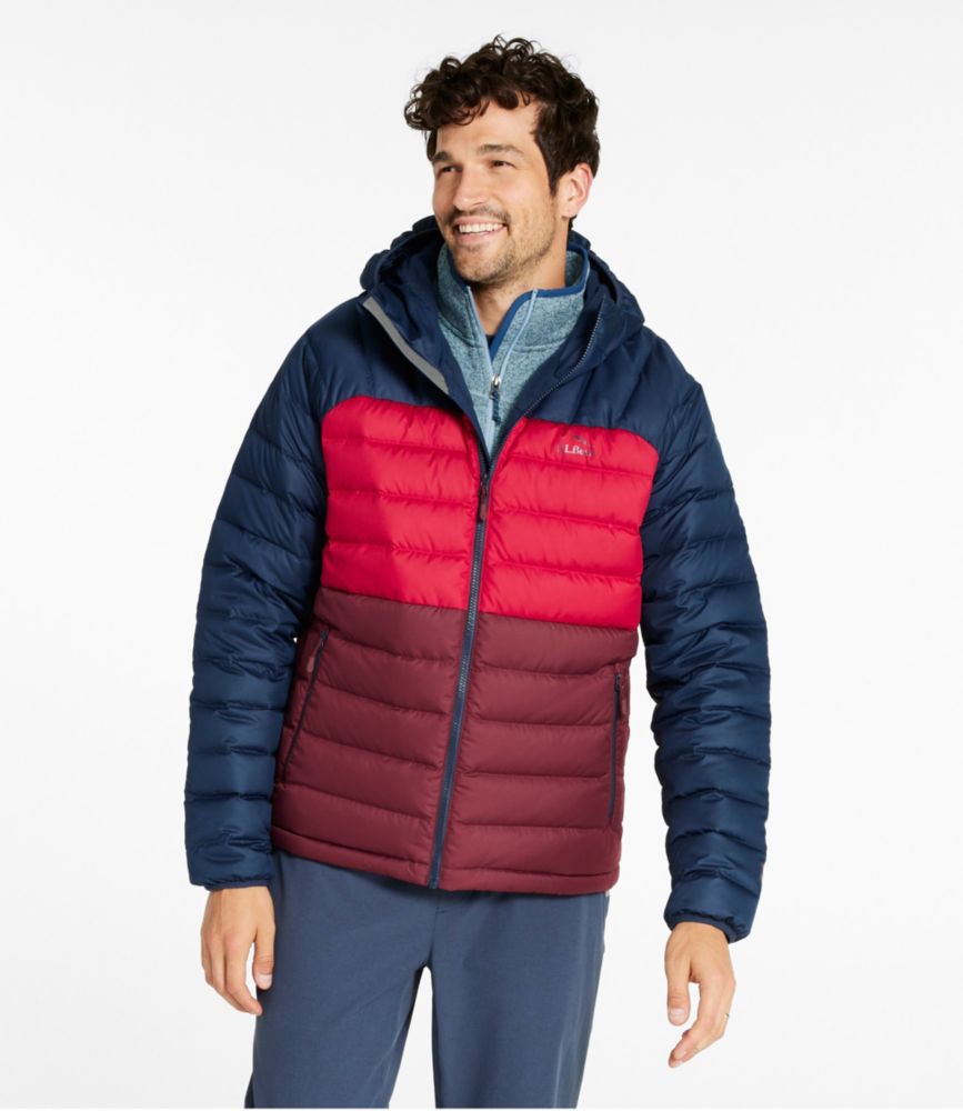 Men's Bean's Down Hooded Jacket, Colorblock Insulated Jackets at L.L.Bean