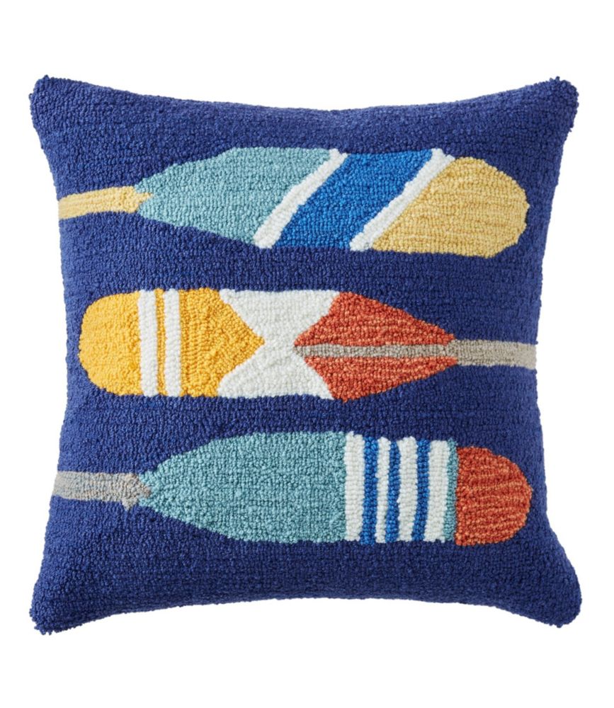 Indoor/Outdoor Hooked Pillow, Paddles Throw Pillows at L.L.Bean