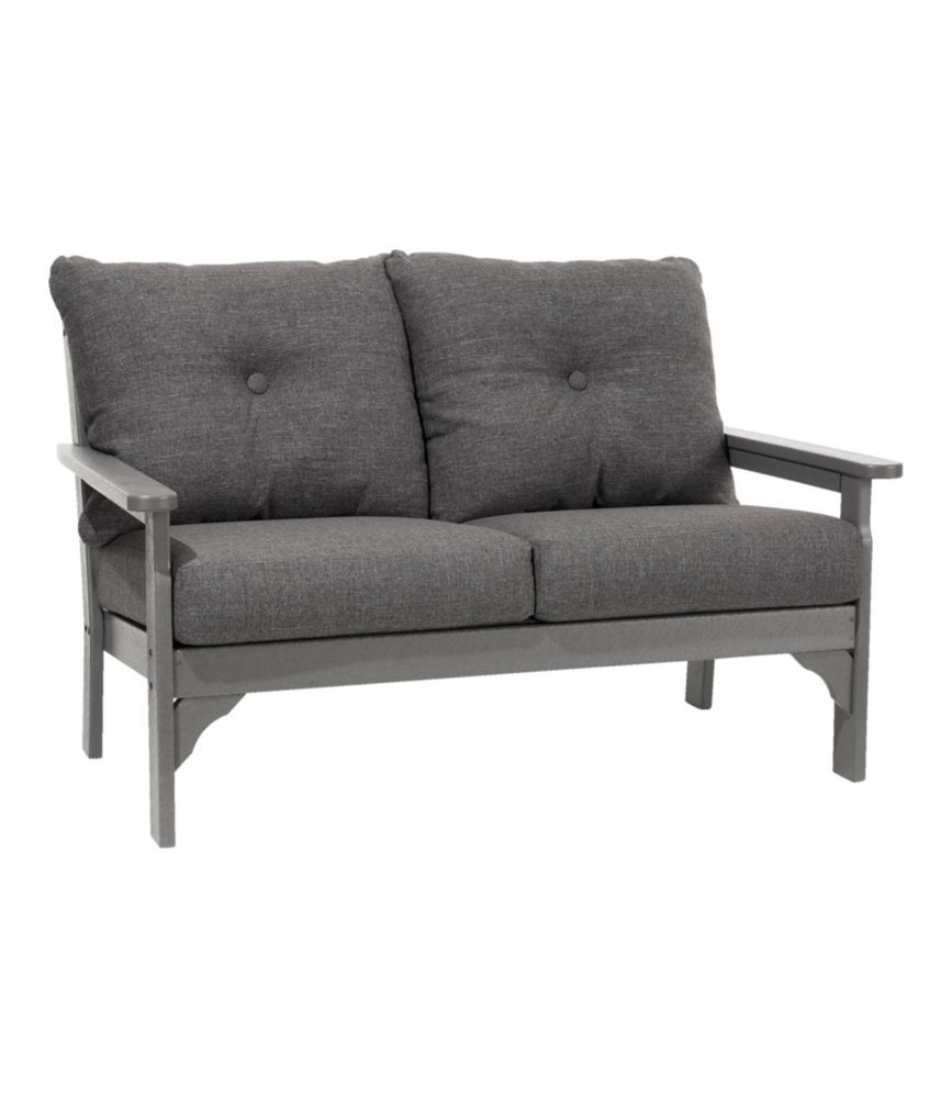 AllWeather Patio Loveseat with Textured Cushion, Slate Gray Patio