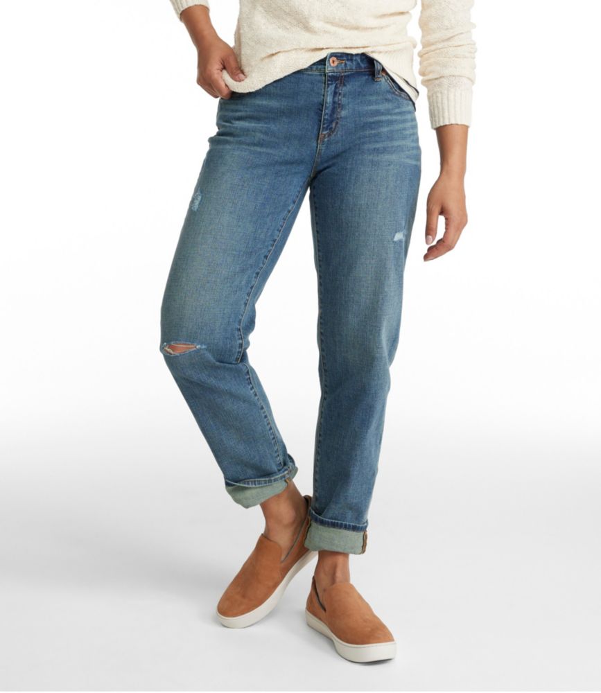 Women's Signature Denim Boyfriend Jeans, LowRise StraightLeg Undyed