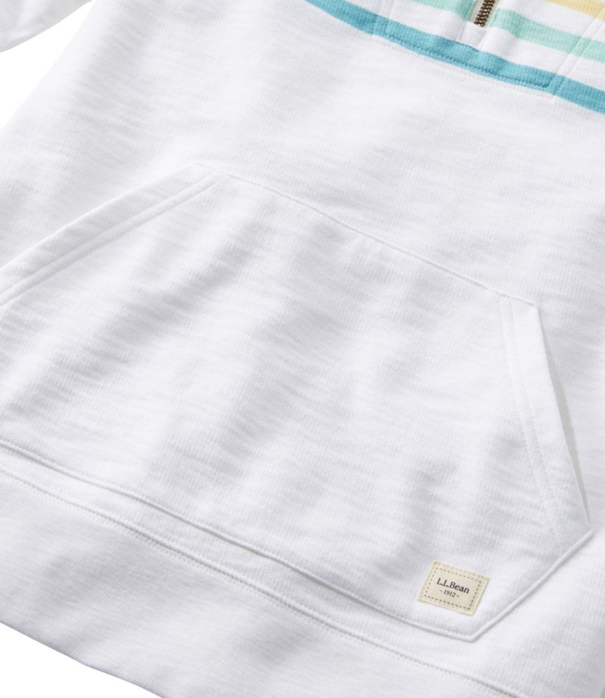 Women's Organic Cotton Sweatshirt, QuarterZip Pullover Stripe