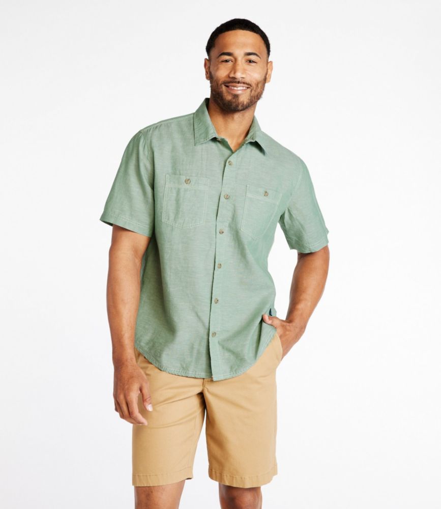 Men's Rugged Linen Blend Shirt, ShortSleeve, Traditional Untucked Fit Shirts at L.L.Bean