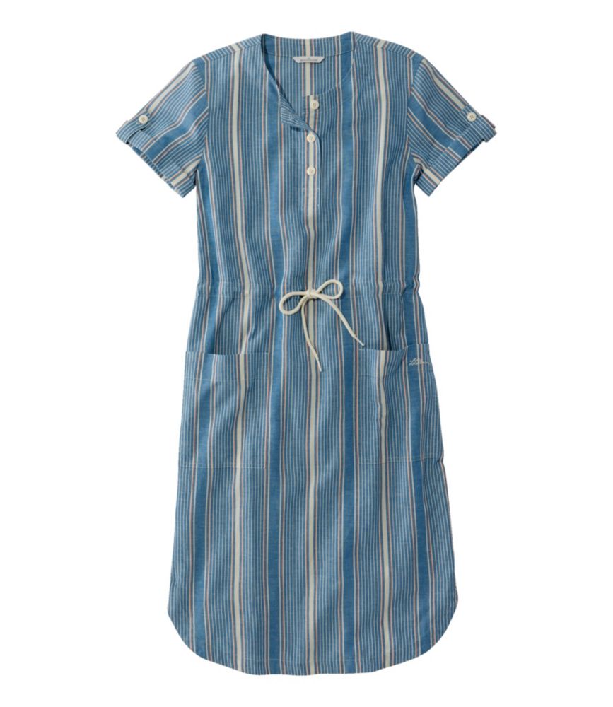 Women's Signature Tencel Linen Blend Woven Dress, Stripe Dresses