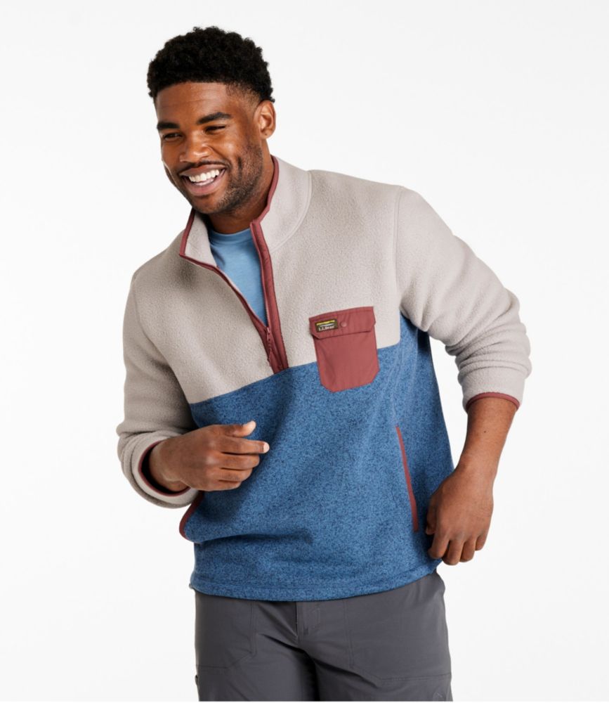 Men's L.L.Bean Sweater Fleece Sherpa Hybrid Pullover Activewear at L
