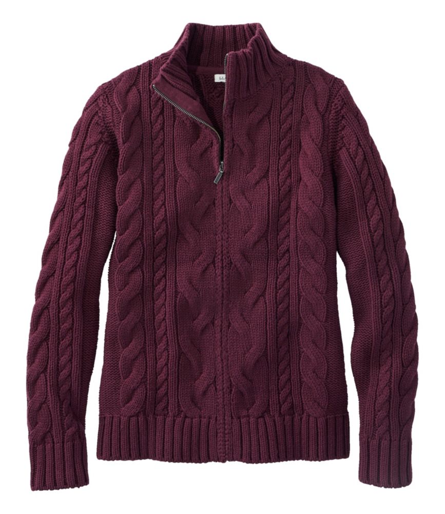 Women's Double L® Cable Sweater, Zip Cardigan Sweaters at L.L.Bean
