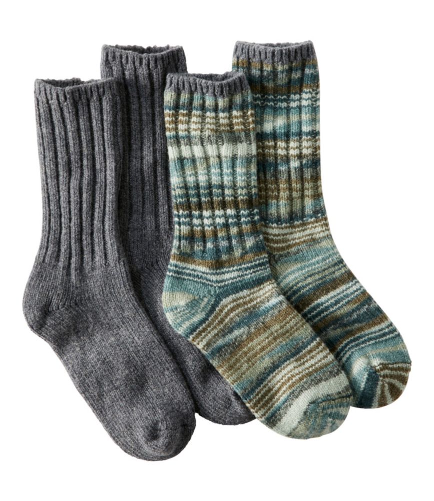 Adults' Merino Wool Ragg Socks 10" TwoPack, Print at L.L.Bean