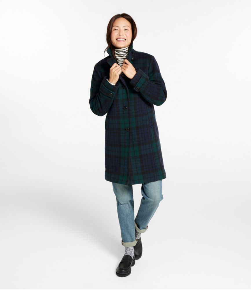 Women's Classic Lambswool Polo Coat, ThreeQuartere, Pattern Casual Jackets at L.L.Bean