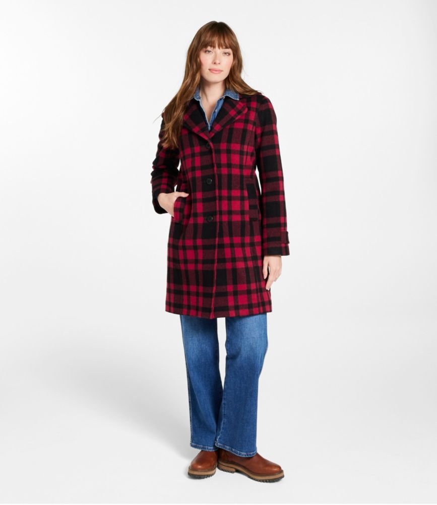 Women's Classic Lambswool Polo Coat, ThreeQuarter, Pattern Casual Jackets at L.L.Bean