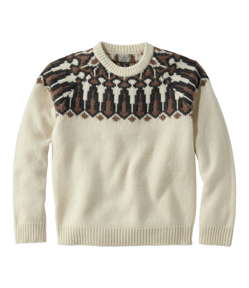Men's Bean's Classic Ragg Wool Sweater, Crewneck, Yoke Fair Isle