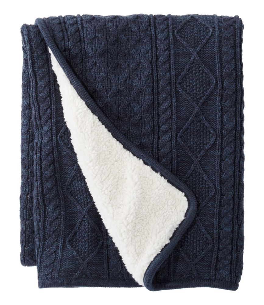 Fisherman Cabled Fleece Throw Blankets & Throws at L.L.Bean