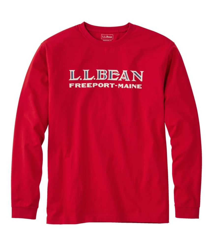 Men's Carefree Unshrinkable Tee, L.L.Bean Logo, LongSleeve Shirts at