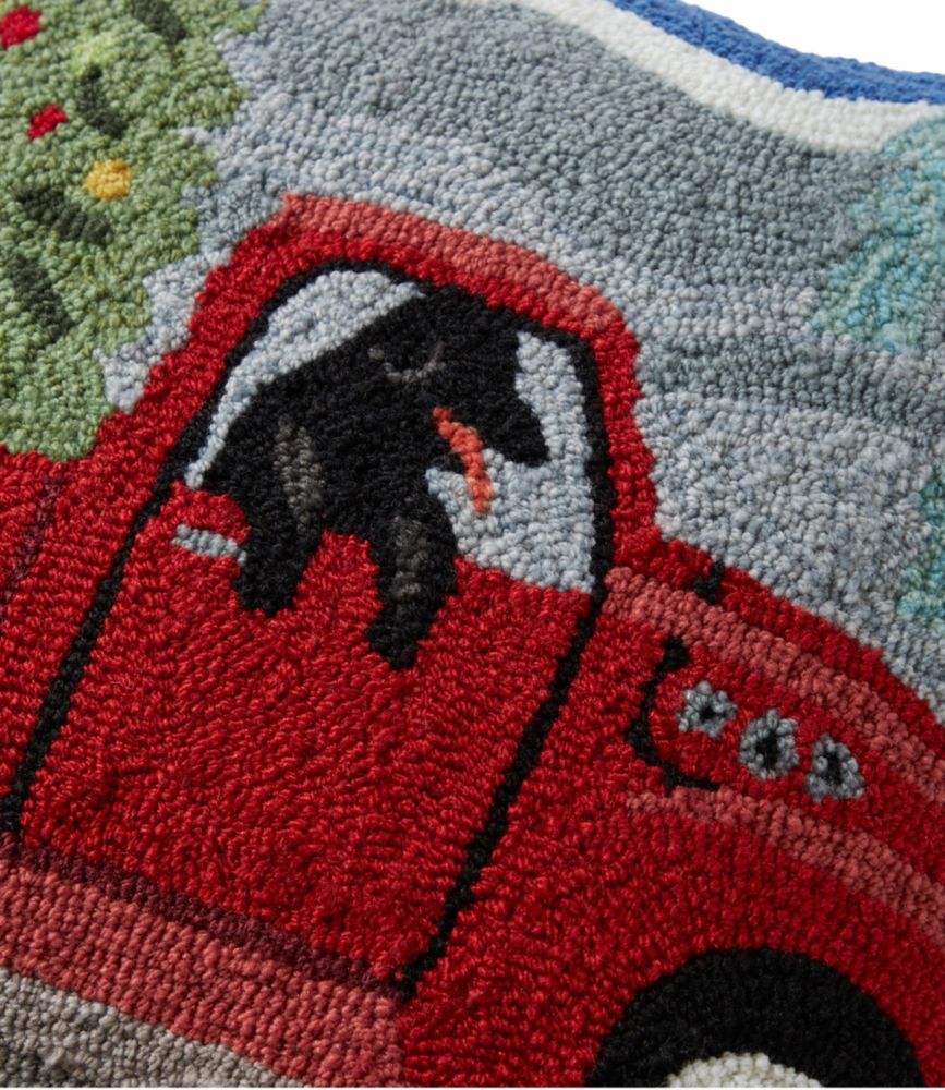 Indoor/Outdoor Hooked Pillow, Red Truck Throw Pillows at L.L.Bean