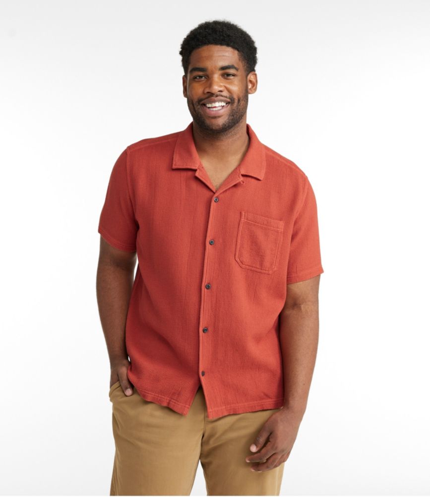 Men's Rugged Waffle Shirt, Traditional Untucked Fit, ShortSleeve