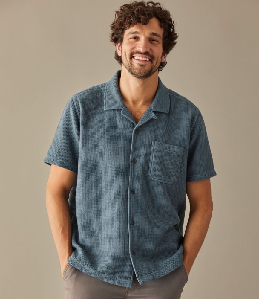 Men's Rugged Waffle Shirt, Traditional Untucked Fit, ShortSleeve