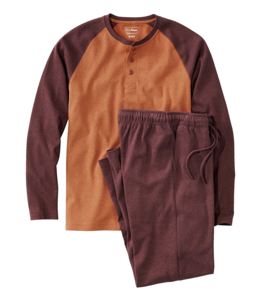 Men's Bean's Cotton Knit Pajamas, Henley PJ Set Sleepwear at L.L.Bean