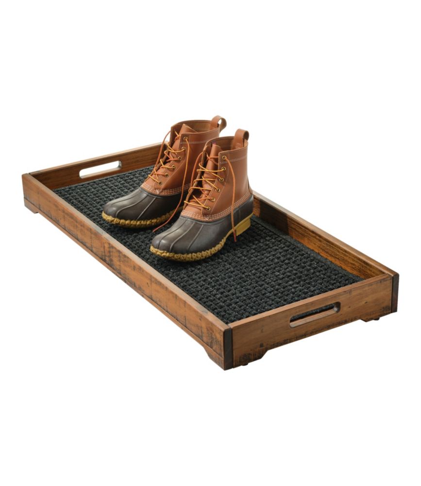 Rustic Wooden Boot Tray Storage at L.L.Bean