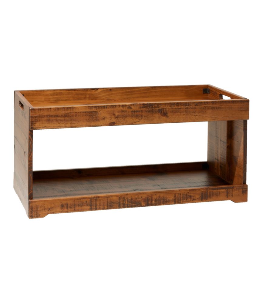 Rustic Wooden Two Tier Boot Tray Storage at L.L.Bean