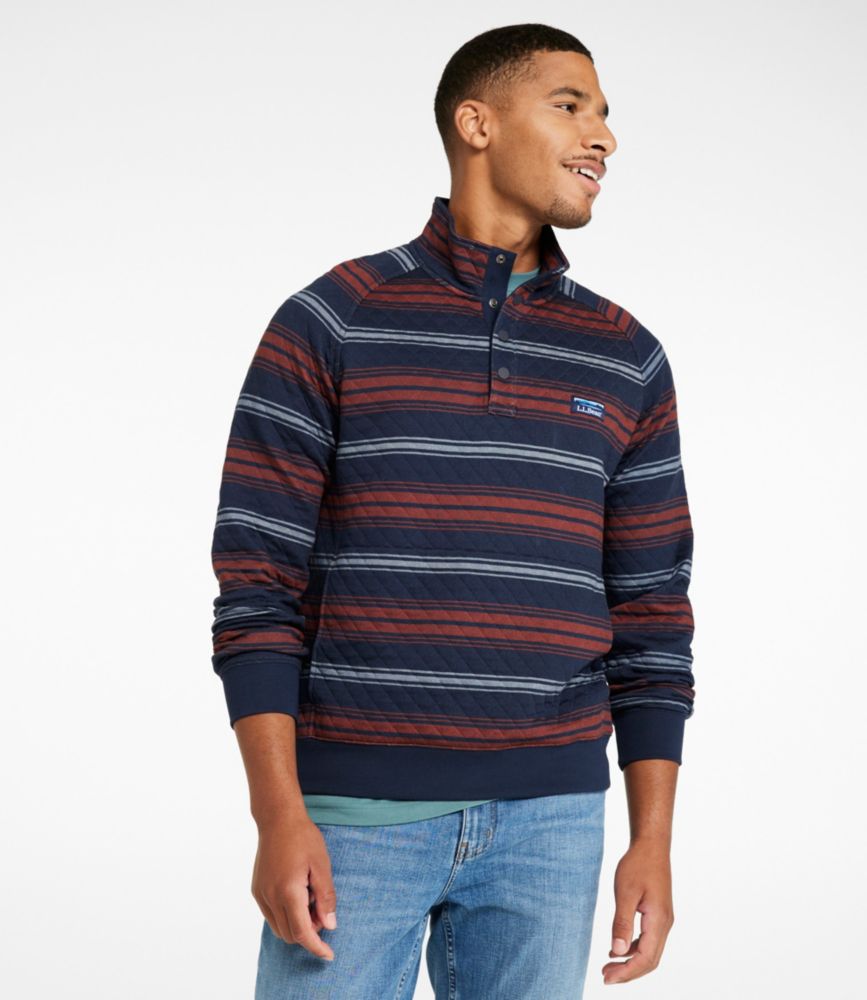 Men's Quilted Sweatshirt, Mockneck, Stripe Sweatshirts & Fleece at L