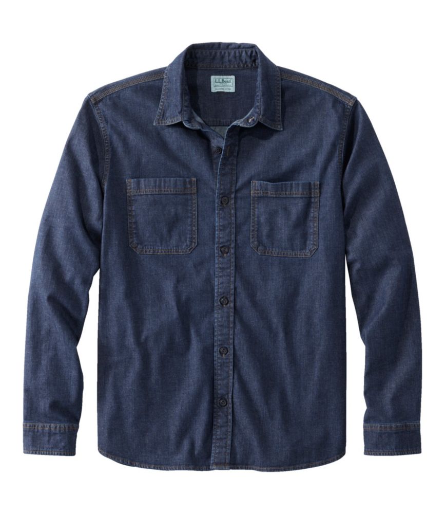 Men's BeanFlex® Denim Shirt, Slightly Fitted Untucked Fit, LongSleeve