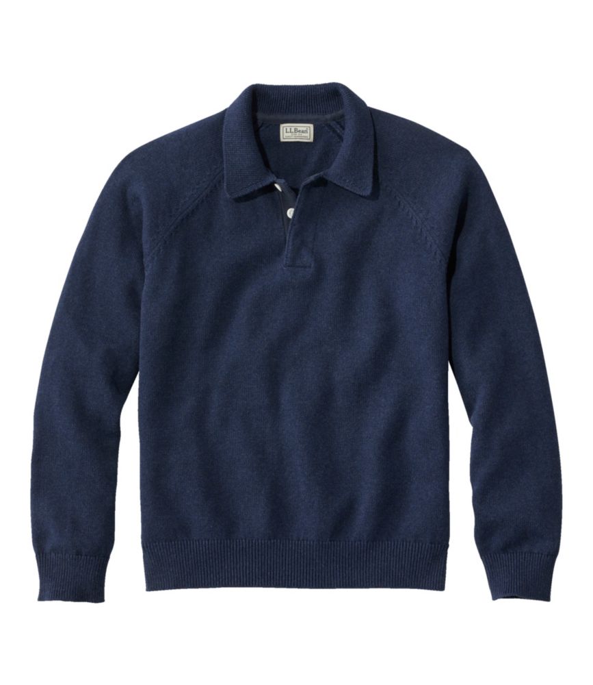 Men's Wicked Soft Cotton/Cashmere Sweater, Rugby Polo Sweaters at L.L