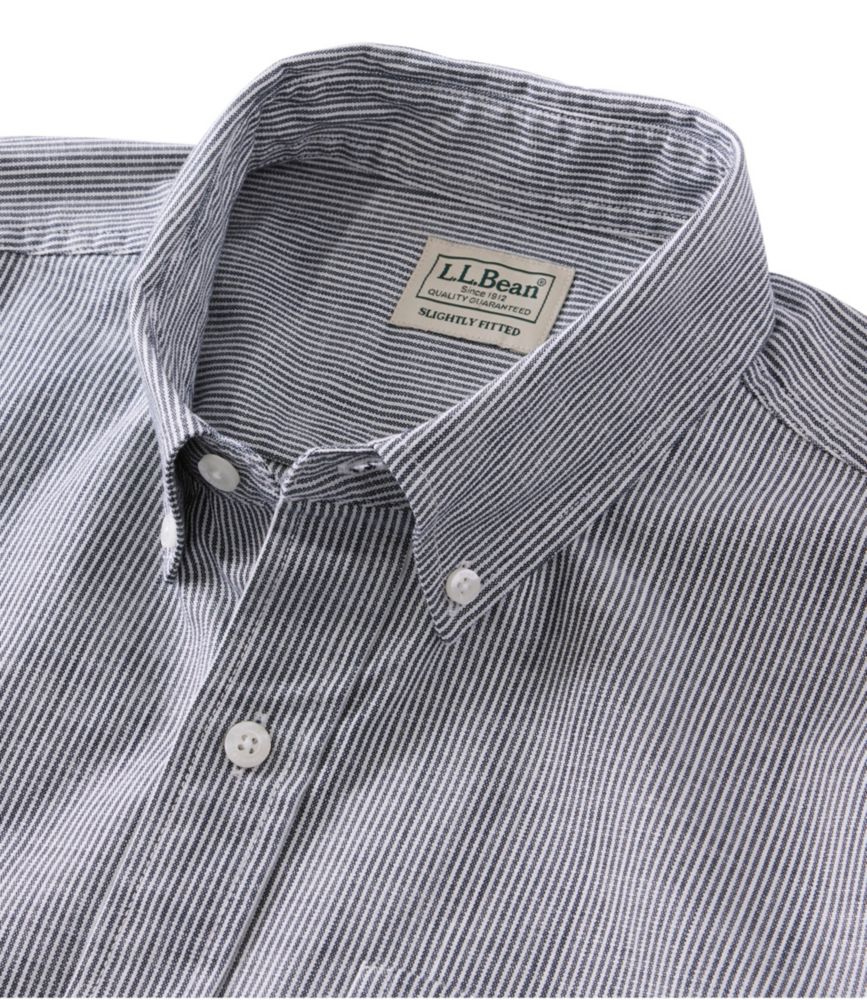 Men's Comfort Stretch Chambray Shirt, Slightly Fitted Untucked Fit