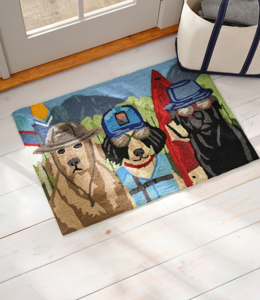 Indoor/Outdoor Vacationland Rug, Paddle Sports Dogs IndoorOutdoor at