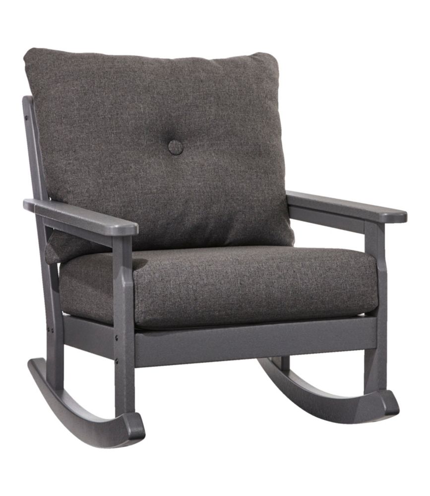 AllWeather Patio Rocker with Textured Cushion, Slate Gray Patio
