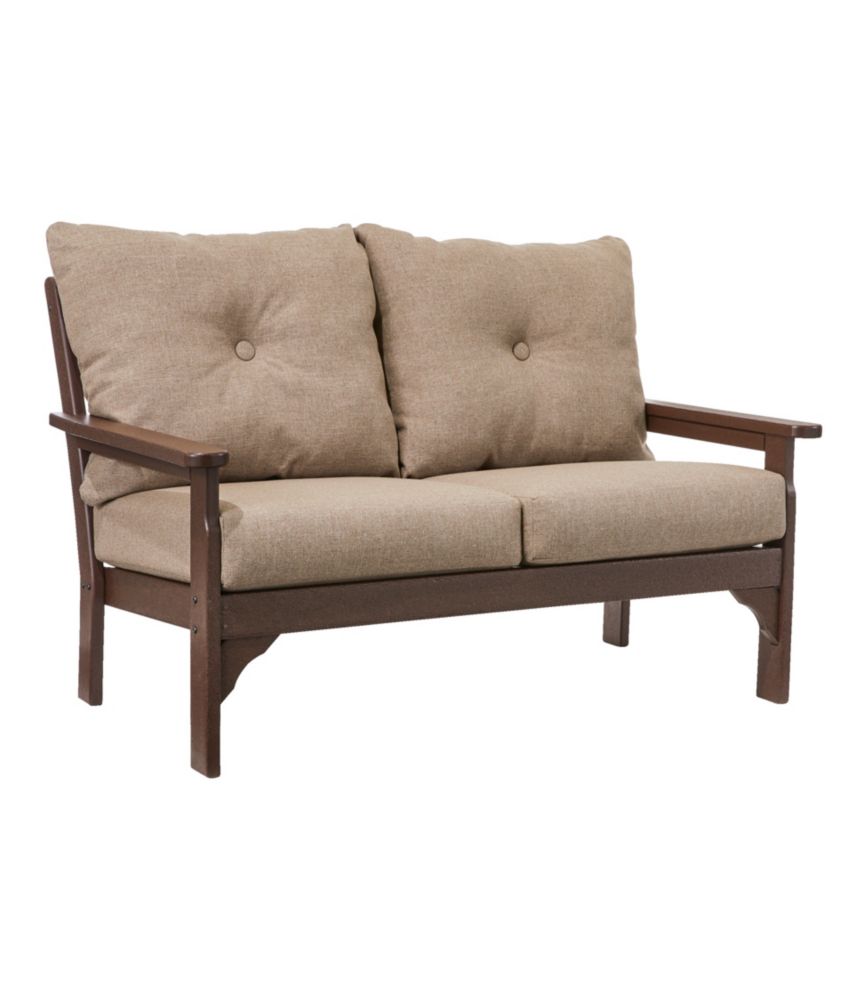 AllWeather Patio Loveseat with Textured Cushion, Mahogany Patio